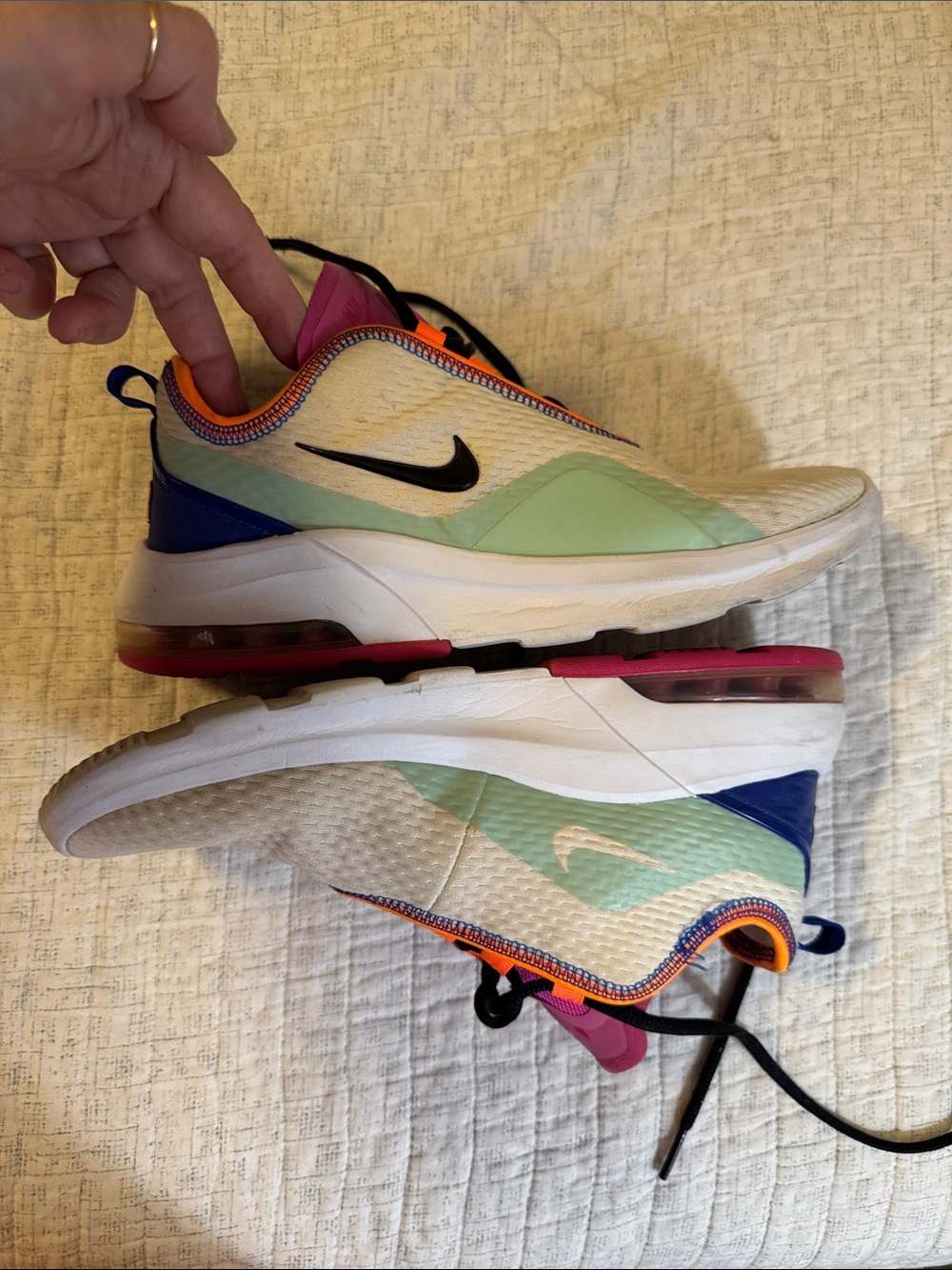 Nike Air Max CD 5440 White Sneakers with Pink and Orange & green Accents